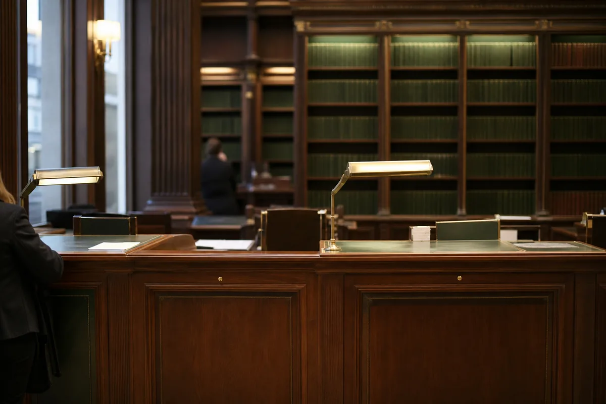 Guichet du bureau d’aide juridictionnelle dans un tribunal judiciaire