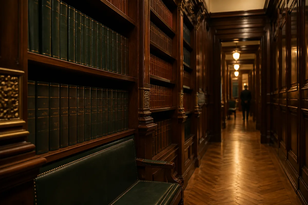 Couloir du dépôt d’un tribunal avant une audience de comparution immédiate